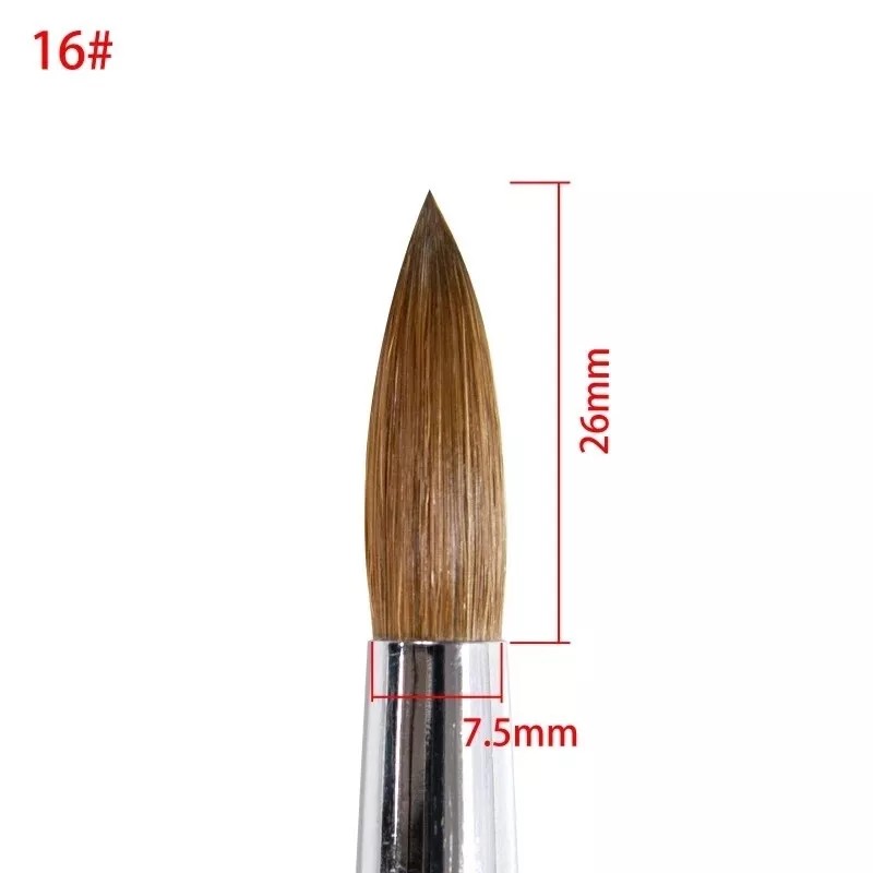 777 Kolinsky Acrylic Nail Brush (Crimped) size 16