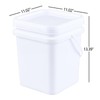 Afromy Plastic Bucket with Airtight Lid/Comfortable Handle, Heavy Duty White