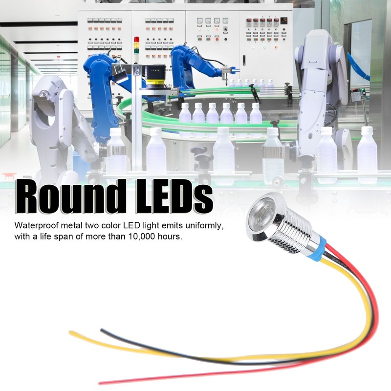 4 Sets PreWired Round LEDs Waterproof 2Color Indicator Common Cathod