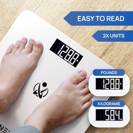 INEVIFIT Bathroom Scale, Highly Accurate Digital Bathroom Body Scale, Measures Weight up to 400 lbs. Includes Batteries