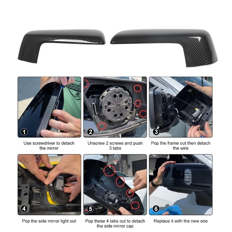 1 Pair Top Half Side Mirror Cover Cap 84328137 Scratch