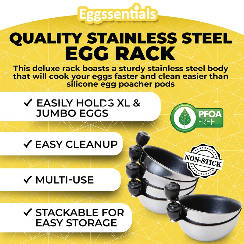 Eggssentials Egg Poacher Insert Stainless Steel Poached Egg Cooker Eggs