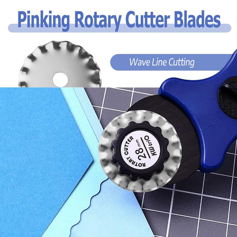 Mesee 5Pcs Pinking Rotary Cutter Blades 28mm Wave Rotary Blade