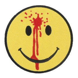Hot Leathers PPL9328 Smiley Face Bullet Hole Embroidered Patch (Multicolor, 3" Width x 3" Height)