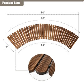 6FT Wooden Garden Pathway Curved - Roll Out Walkway for Natural Outdoor Flow (Rustic Brown)