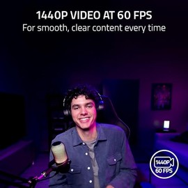 Razer Kiyo V2 X Streaming Webcam: 1440p 60 FPS - Auto Focus - Built-in Microphone - Wide Angle Lense - Integrated Privacy Shutter - Works with OBS, Xs