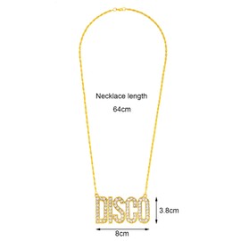 Disco Necklace 70s Party Chain Jewelry Metal Costume Gold Chain for men Disco Accessories for Women (Gold)