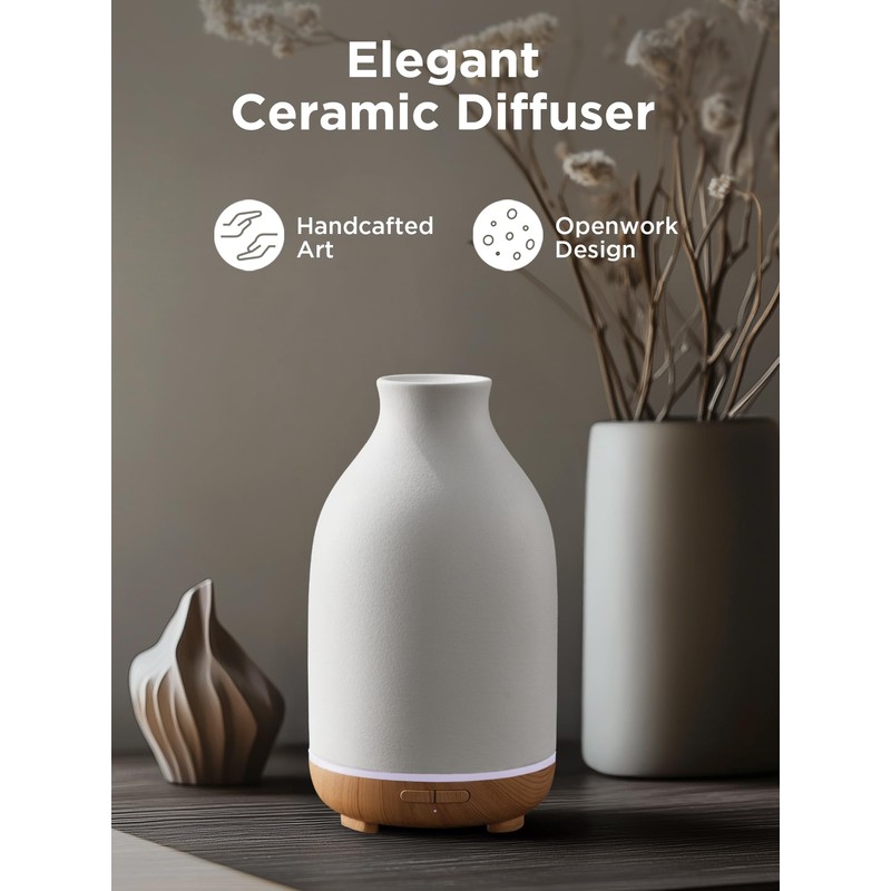 InnoGear Essential Oil Diffuser, 150ml Ceramic Stone Diffuser Handcrafted Aromatherapy
