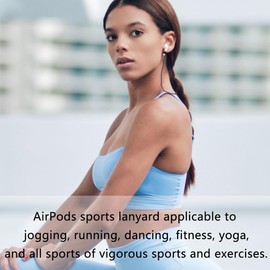 Claiol Magnetic Anti-Lost Straps for AirPods, 4Pcs Soft Silicone Sports Lanyard Compatible with AirPods and Pro,Pro2, Neck Rope Cord. (Black/White/Blue/Grey)