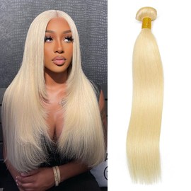 613 Bundles Human Hair Straight Blonde Human Hair Bundles 100% Unprocessed 12A Brazilian Straight Bundles Hair Weave 613 Bundles 26 Inch Hair Extensions