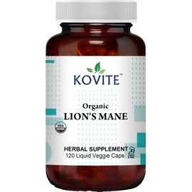 Kovite Organic Lion's Mane 1000 mg per Serving - 120 Vegetable Capsules