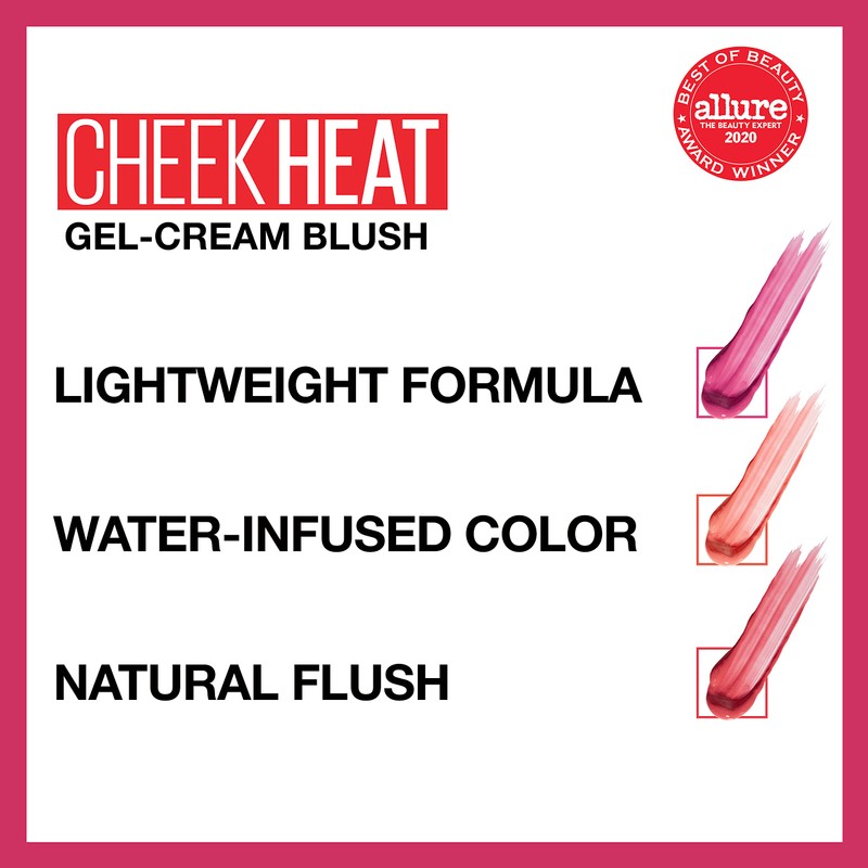 Maybelline Cheek Heat Gel-Cream Blush Makeup, lightweight, Breathable Feel, Sheer