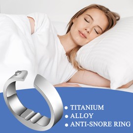 Anti Schnarch Ring,Verstellbarer Schnarchring,Unisex-Anti-Schnarch-Geräte Zur Linderung mit 3 Druckpunkten,Lösungen zur Linderung von Schlaflosigkeit und Schnarchen(Silber)
