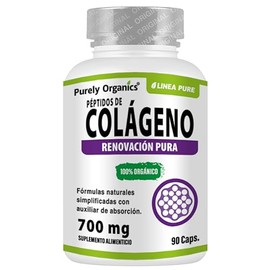 Peptidos de Colageno en cápsulas 700 mg con Piperina, Alta absorión con Ingredientes Naturales. | Purely organics 90 Cápsualas