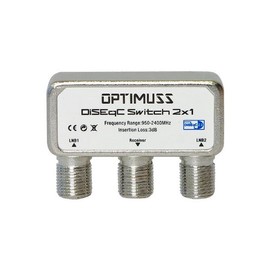 Edision OptimusS DiSEqC Schalter 2/1 DiSEqC 2.0 Satellite Switch, 2 Satellites to 1x Receiver) with Weatherproof Housing