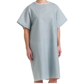 Petite Patient Gowns | 3 White + 3 Blue | Back Tie Closures - 6 Count