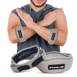 FINLIB 2 x Epicondylitis and Tendonitis Protect and Relieve Forearm Bracelet Tennis Elbow Elbow Support Gym Elbow Adjustable Webbing