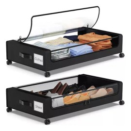 Caja De Almacenamiento Con Ruedas Para Zapatos Debajo 2pcs