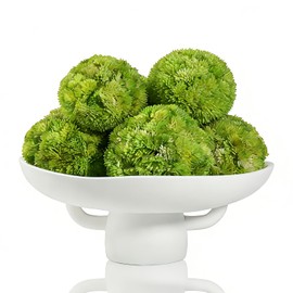 ehuoyan Moss Bowl 6 Moss Balls Decorative Dining Table Centerpiece Decor Large Decorative Bowl Key Bowl For Entryway Table Kitchen Counter Decor