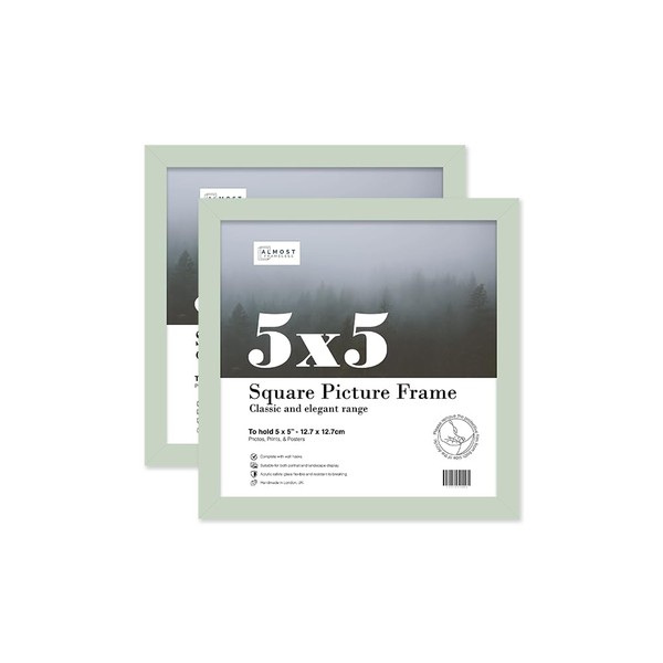 Almost Frameless 5x5 Mint Green Picture Frame Set of 2,
