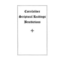 CorrelativesâScriptural ReadingsâBenedictions