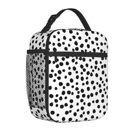 TEIKKIOP Polka Dot Lunch Box for School Office Thermal Insulated Lunch Bag for Women Boys Girls Reusable Washable