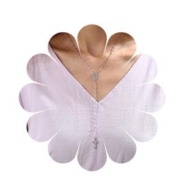 Aneneiceera Boho Cross Necklace Chain Cross Long Y Drop Necklace Chain Gold Virgin Mary Pendant Necklace Faith Cross Lariat Necklace Chain Jewellery Gifts for Women and Girls, Silver