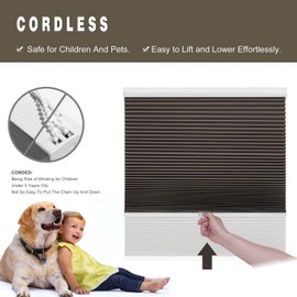 Changshade Cellular Shades Door Window Blinds Cordless Blackout, Honeycomb Blind Accordion Shade Room Darkening Indoor Pleated 1.5" Cell Easy to Install, Shade Size 45" Width×48" Height, Taupe