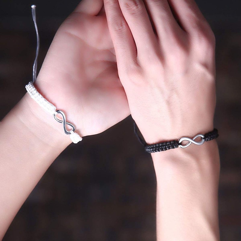 RAMESON 2Pcs Infinity Distance Couple Braided Handcrafted His and Hers