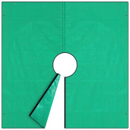 Landscape Tarpaulin for Tree Pruning - 2 x 2 m Topiary Mat Waterproof Garden Tarpaulin with Corner Fasteners Velcro Center Bush Trim Tarp Bush Trim Catcher Branch Tarp with Hole