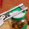 Stainless Steel Opener, Easy to Use for Those with Weak Grip, Adjustable to Lid Size SIS-765 Stainless Steel Opener/Silver 5ea