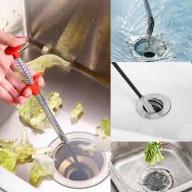 StarHelper Drain Snake,116 inch Drain Clog Remover - Flexible Grabber Claw Pick Up Reacher Tool for Home Sink, Bathroom Tub,Drain, Toilet, Tight Spaces
