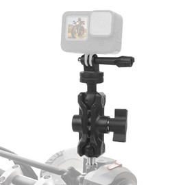 Camera Mount with 360°Dual Ball Head, Motorcycle Handlebar Mounting Bundle Kit for lnsta360 X5/X4/X3/X2/Gopr01/4-20 & Tripod Adapter, Action Camera Mount Adapter for M6 Hole Base,75017