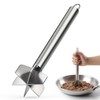 Meat Masher, Stainless Steel Ground Beef Masher 10.8Inch Potato Chopper