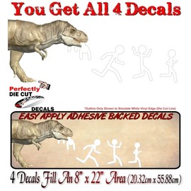 T Rex Ate Your Stick Figure Family 8"x 22" Vinyl Sticker Decals Dino Eating People Nobody Cares Monster TRex Dinosaur Tyrannosaurus Rex Decal Stickers