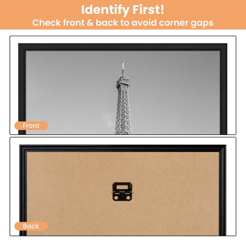 upsimples 12x16 Picture Frame Black 3 Pack, Scratch-Proof Poster Frames