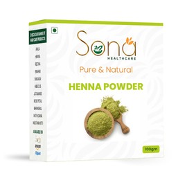 Sona Healthcare Henna Powder for Hair Colour (Mehandi) | for Hair, Hands & Feet (100g)