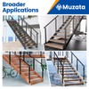 Muzata Aluminum Black Side Mount Stair Cable Railing Post 36