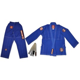 ROLL HARD Kids Brazilian Jiu Jitsu Kimonos Blue (M3)