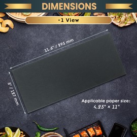 AMGSH 6 Pack 1 View Menu Holder Menu Covers 4.25" x 11" | Black Leather Menu Sleeves Book Style for Restaurant Coffee Bars Wine List