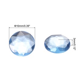 sourcing map Flat Back Round Acrylic Rhinestones,10mm SS45 Sky Blue Flatback Crystal Rhinestones for Crafts Clothes Shoes DIY Decoration Gifts 100Pcs