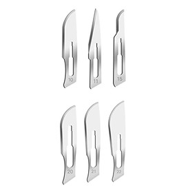 120 Surgical Sterile Scalpel Handle Blades #10#11#15#20#21#22 + 2 Free Scalpel Handle #3 and #4 Suitable for Dermaplaning, Crafts, Medical Instruments Equipment-A2zScilab Brand