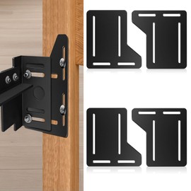YIDAHOOG 4Pcs Bed Frame Brackets Adapter for Headboard Extra, Queen Bed Modification Plate，headboard kit for Adjustable Bed，Headboard Attachment Bracket with Hardware，with Mounting Bolts (Black)