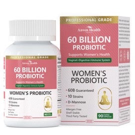 Anven Health Probiotics for Women Digestive Health - 60 Billion Vaginal Probiotic & Organic Prebiotics with Cranberry Extract & D-Mannose for Gut, Digestive, Urinary, Immune Health丨90 Veggie Caps