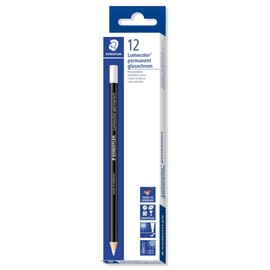 Staedtler Lumocolour Permanent Glasochrom Pencil - White (Box of 12)