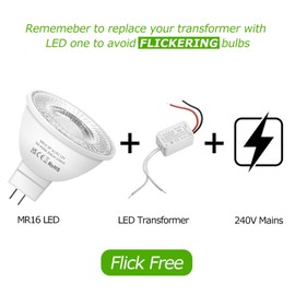 Nottac Nottac MR16 LED Bulbs, 12V 5W (50W Halogen Equivalent) Cool White 6500K 38 Beam Angle LED MR16 for Indoor/Outdoor Landscape, Recessed, Track Lighting, GU5.3 Bi Pin Base, 6 Pack