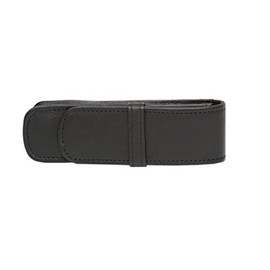 Ashlin Genuine Leather Fabian 2 Pen Case, Black [PEN02-18-01]