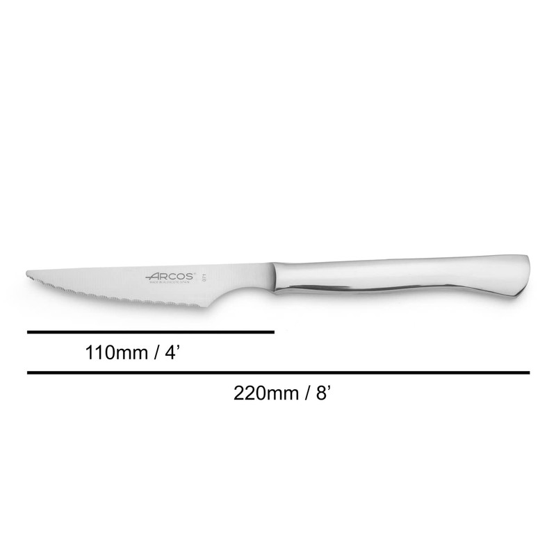 Arcos 4 Inch Serrated Steak Knives Set of 6. Meat