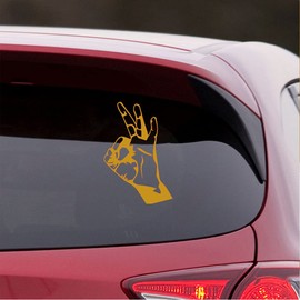 NBFU Symbol Gotcha Hand Style 2 (Metallic Gold) (Set Of 2) Premium Waterproof Vinyl Decal Stickers For Laptop Phone Accessory Helmet Car Window Bumper Mug Tuber Cup Door Wall Decoration
