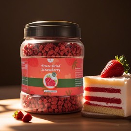 Premium Freeze Dried Strawberries Pieces 17.6 Oz/500g, Crispy Diced Strawberries Dried, 100% Natural & No Additives, No Sugar (17.6 oz)